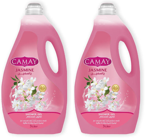 CAMAY Shower Gel Jasmine with Glycerine for softer & fragranced skin, 3L (Pack of 2)