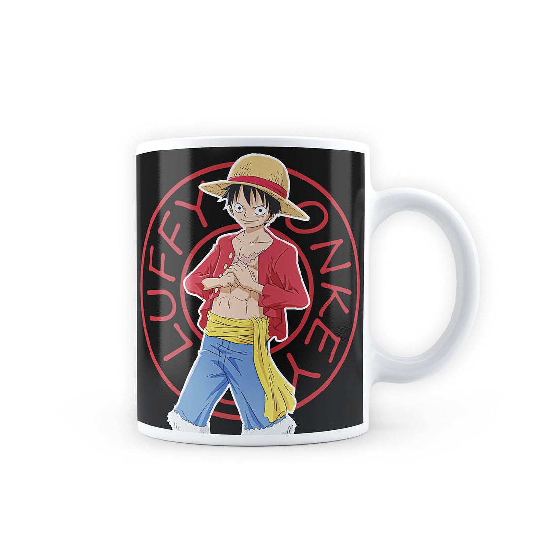 MCSID RAZZ MC SID - Anime Design Ceramic Coffee Mug for Fans, Fandom, Loved Ones (One Piece - Pirate King Monkey D Luffy)