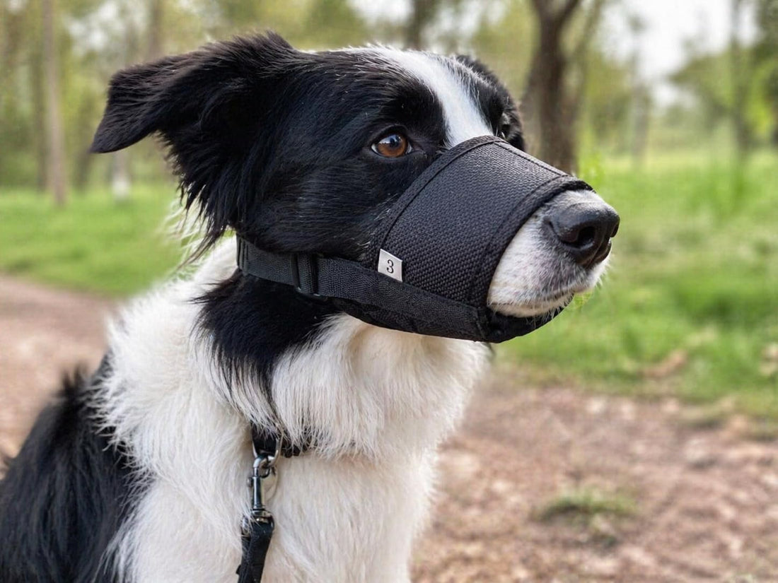 Nunbell Dog Muzzle, Large, Black, Back Mouth 18-24cm, Neck 26-43cm, for Dogs 5-9kg Size 3