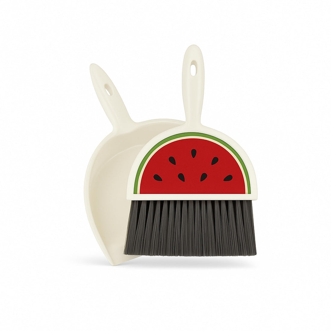 Mini Dustpan Brush Set for Quick Cleaning – Cute Fruit Design, Soft Flexible Bristles, Suitable for Office, Home, Car, Keyboard, Carpet, Floor (Watermelon)