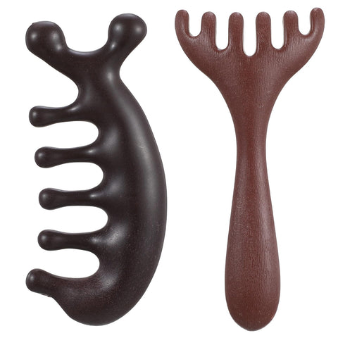 2 Pcs Wood Scalp Massager,Wooden Massage Comb,Massage Comb for Head & Body Massages, No Static, Gua Sha Therapy, Stress Relief Hair Care for Men & Women