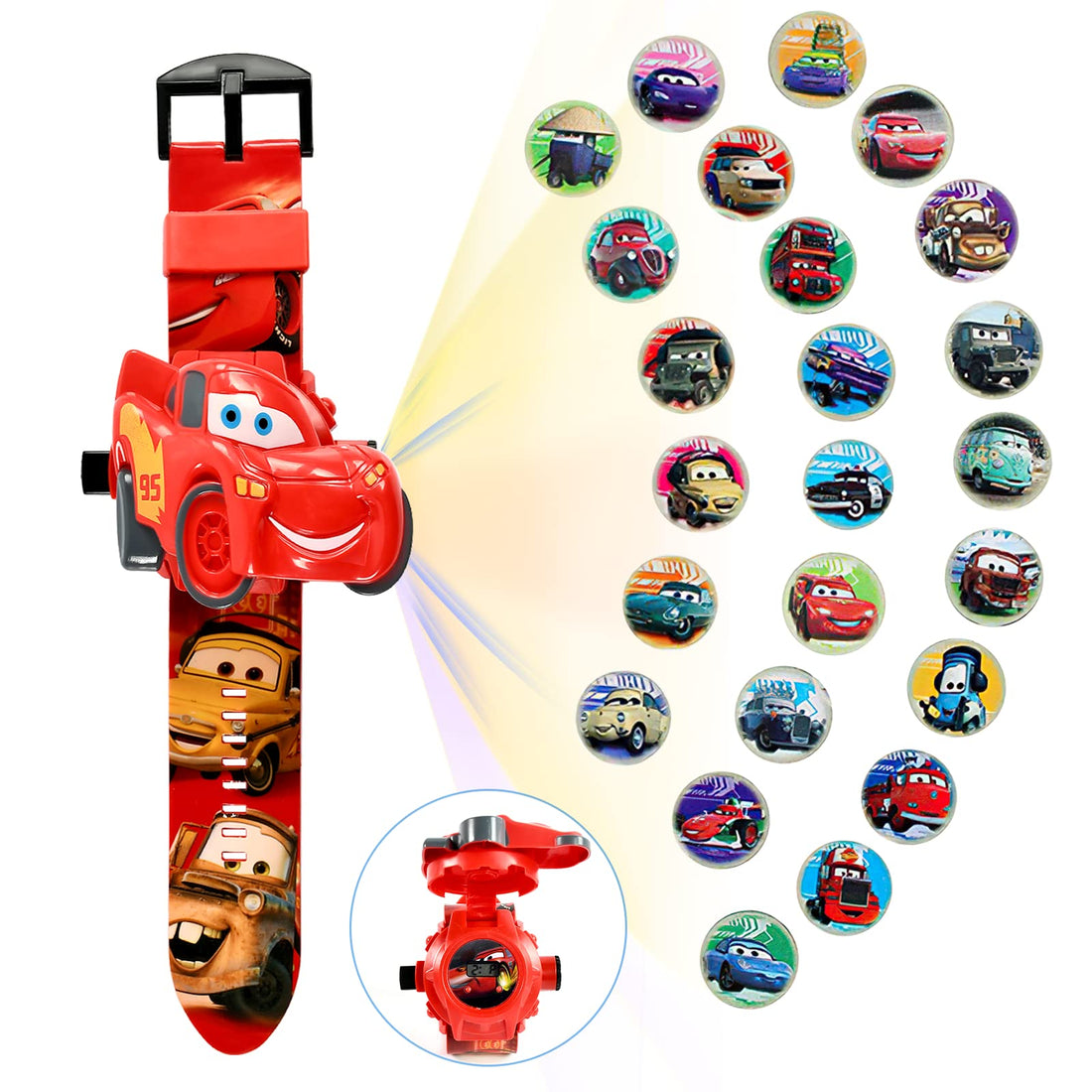 Sonic Boy's Child's Watch, Sonic Digital Watch with 24 Projection Models, Sonic Design Flip Watch for 3+ Children Birthday Gifts