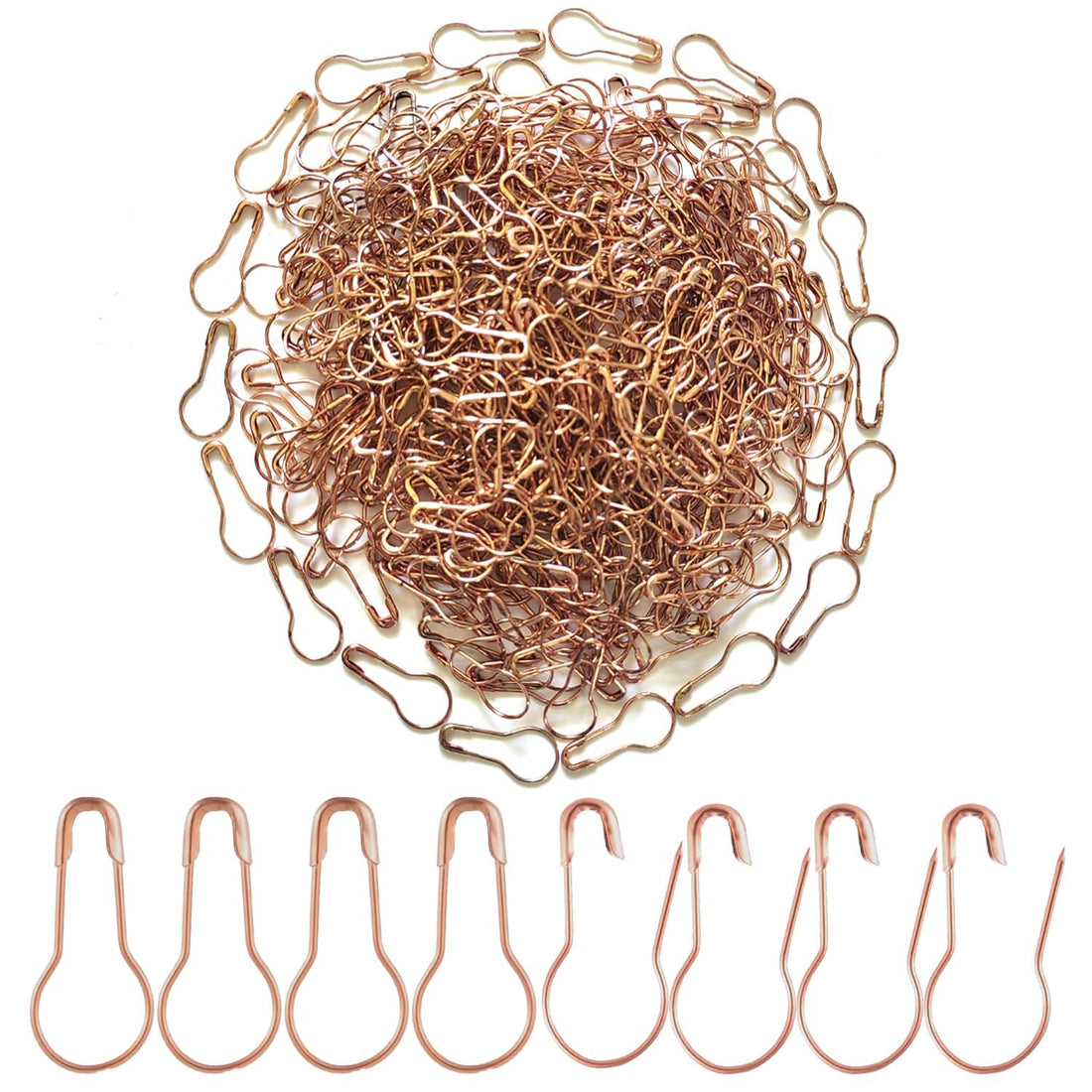 1000pcs Rose Gold Bulb Pins 0.8" Gourd Safety Pins for Craft Projects & Home Accessories