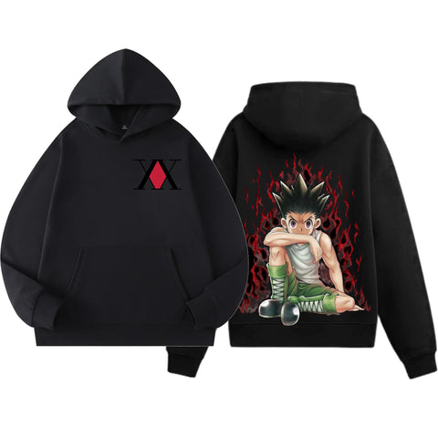 Anime Cotton Hoodie, Black with Amazing Print Design, Pullover Sweatshirt unisex 41