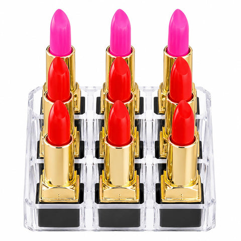 Transparent Lipstick Organizer Acrylic Makeup Holder for Vanity Desk, Cosmetic Storage Case for Lip Glosses, Beauty Products & Makeup Accessories