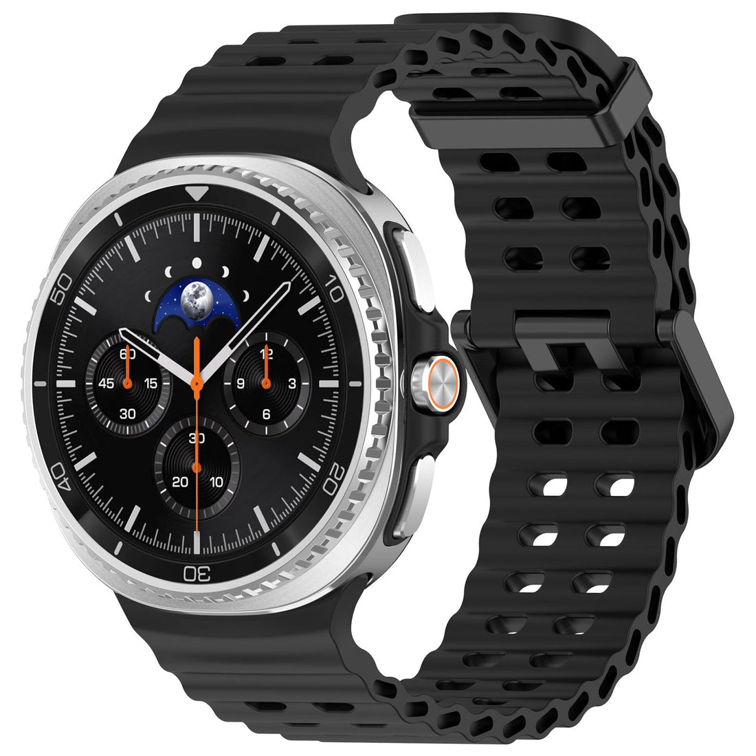 Silicone Ocean Strap Compatible with Samsung Watch 8 44mm 40mm Samsung Watch 8 Classic 46mm - Sports Bands with Metal Connector No Gap Breathable Band