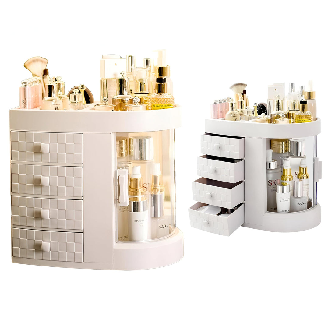 Cosmetic Accessories Organizer - Elegant dust-resistant makeup bag with spacious compartments for cosmetics, perfumes, and accessories, ideal for home or salon use with multiple purposes.