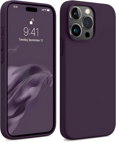 Next Store Ultra Slim Silicone Phone Case Compatible with iPhone 16 Plus - Shockproof with Soft Anti-Scratch Microfiber Lining - Camera Protection (Dark Purple)