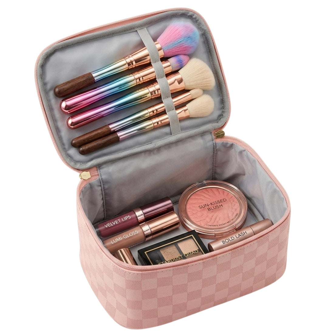 Make up Bag Portable Makeup Bag Large Travel Makeup Case Organizer Cosmetic Bag for Women Girls Toiletry Bag Traveling with Handle baby pink