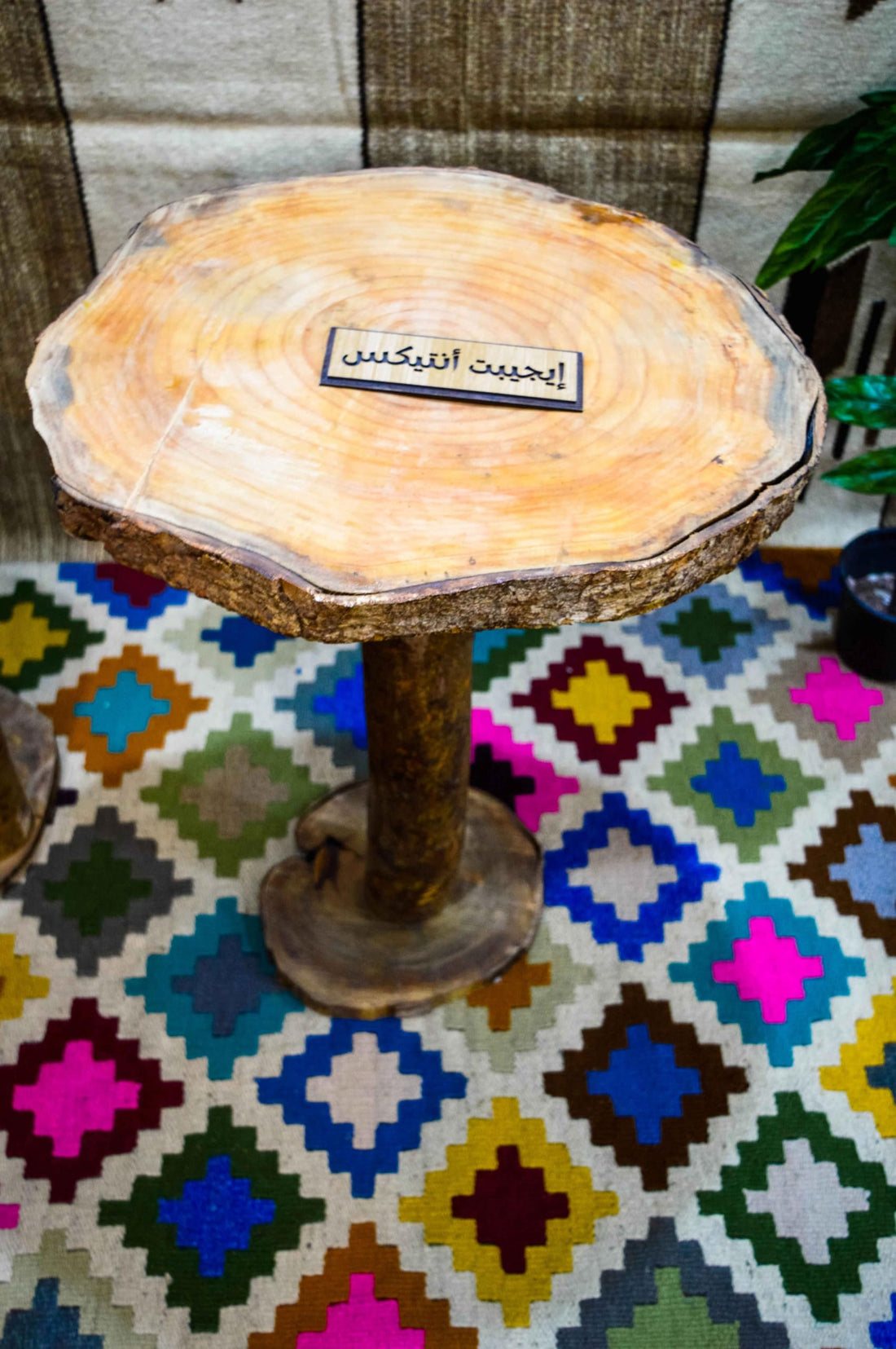 Egypt Antiques Tree Wood Table 100% Handmade