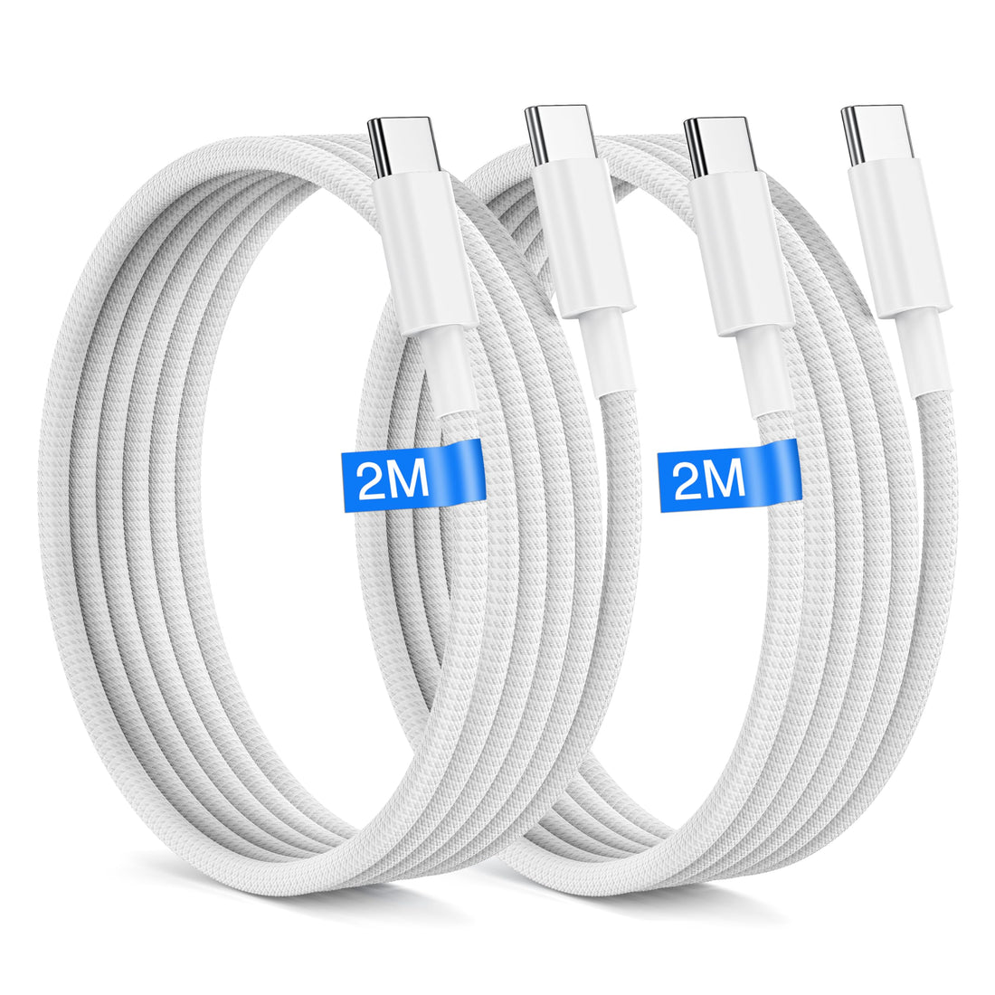 2M USB C to USB C Charger Cable [2Pack] Fast Charging for iPhone 16/15/Pro Max/Pro/Plus, iPad, MacBook, 60W Original Nylon Braided Type C Cable