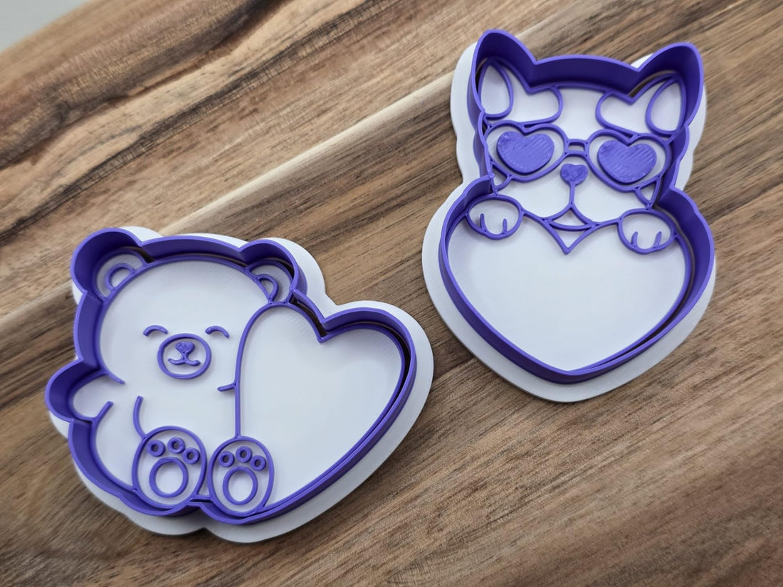 Bear Bulldog Cutter Love Stamp Cookie Form Mold