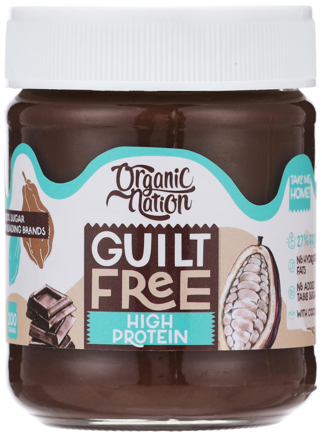 Organic Nation Guilt Free High Protein Chocolate Spread 200 g