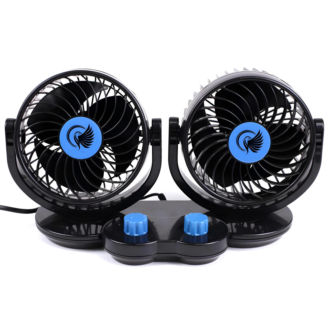 Rotating Fan - 12V Dual Head Electric Air Cooler for Cars with 360° Flexibility to Improve Ventilation and Keep Passengers Always Cool During Long Travel