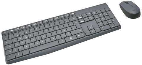 Logitech MK235 Wireless Keyboard and Mouse Combo for Windows, 2.4 GHz Connection with Unifying USB Receiver, 15 F Keys, Long Battery Life, Compatible with PC, Laptop - Black