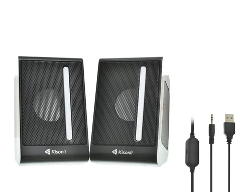 Kisonli X16 Speaker RGB Stereo Gaming Amazing Design To Add More Fun With Volume Control Button And High Quality 3.5W - Black