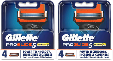Gillette ProGlide 5 Power Blades Refills, 5 Bladed 4 Count (Pack of 2)