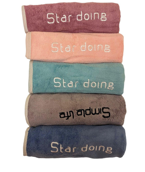 Generic Microfiber Super Soft Quick Drying Workout Gym Towel, Set of 5 Packs, 35x75cm, Pink, Blue, Purple, Green, Brown