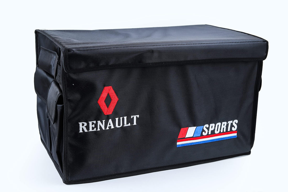 GENERIC Car Trunk Organizer Storage Box Foldable, with small pockets,Cargo Container Bag Compartments Boot Organizer - black * multi colors(RENAULT)