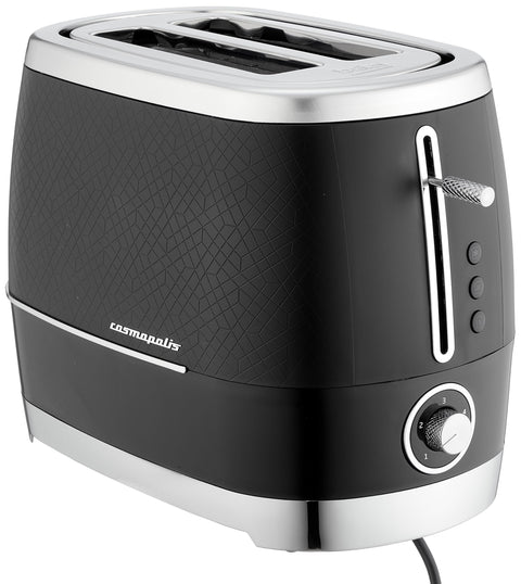 BEKO Toaster, 2 Wide Slots, 5 Manual Browning Levels, 900 Watts, Black - TAM 8202 B