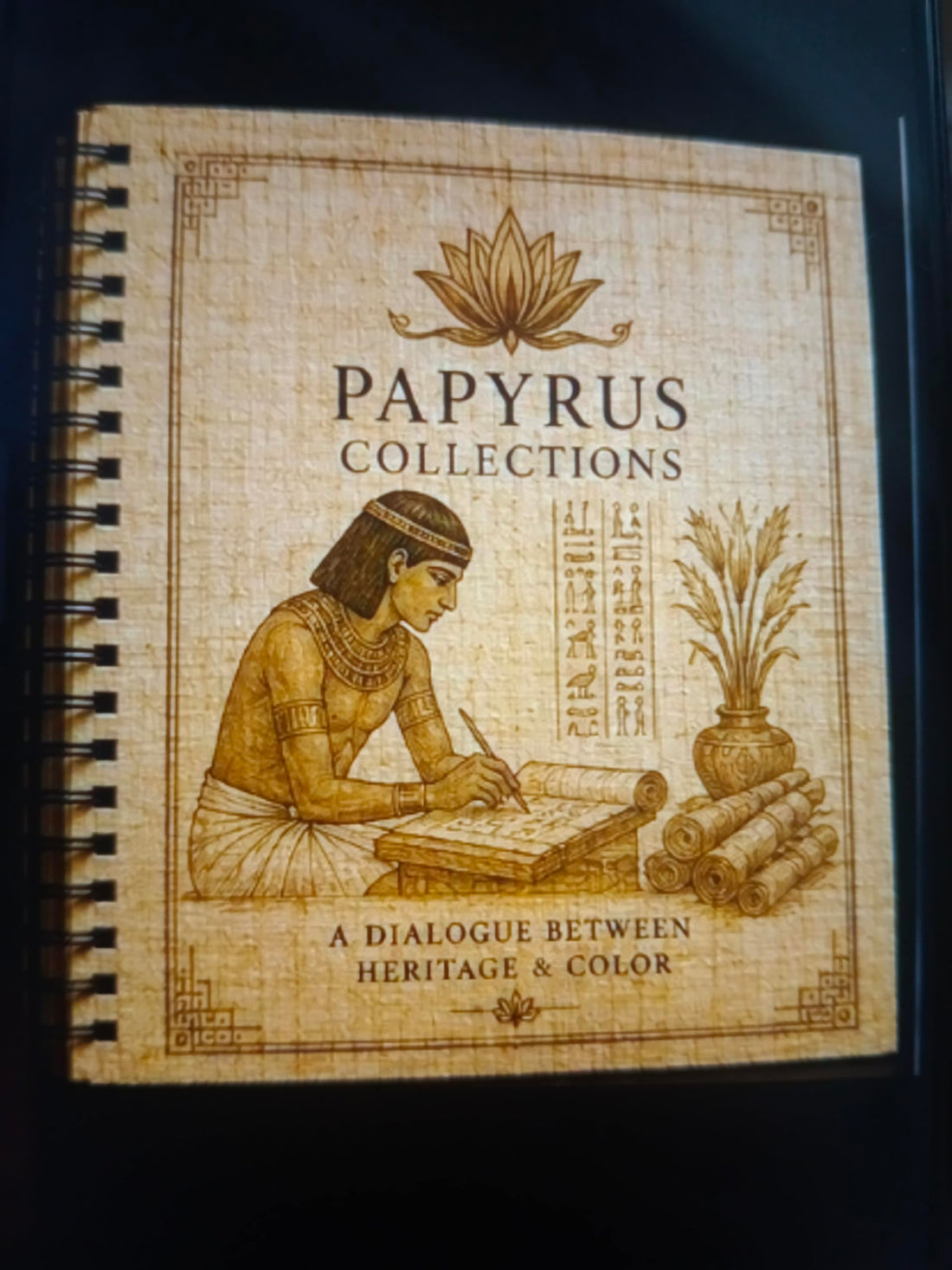 WOW Colors Pharaonic Papyrus Colouring Set, 30x40 cm Sheet with Guide, 6 Poster Colours and Brush, All Ages