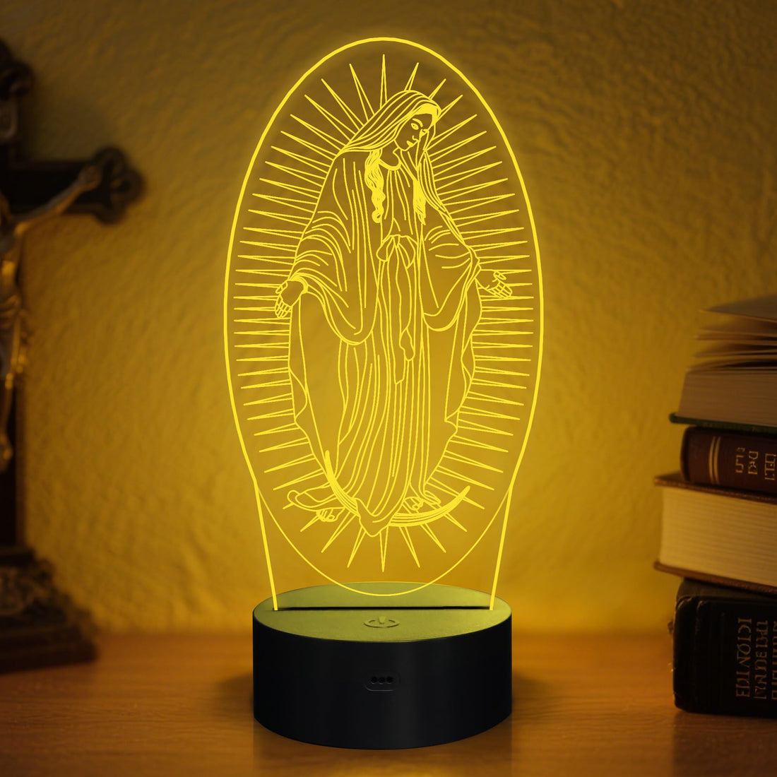 Attivolife Virgin Mary Gifts, 3D Our Lady Night light Illusion Hologram Lamp 16 Color Changing with Remote Control + Timer, LED Best Birthday Christian Gift for Religious Women Men Commemorate Present