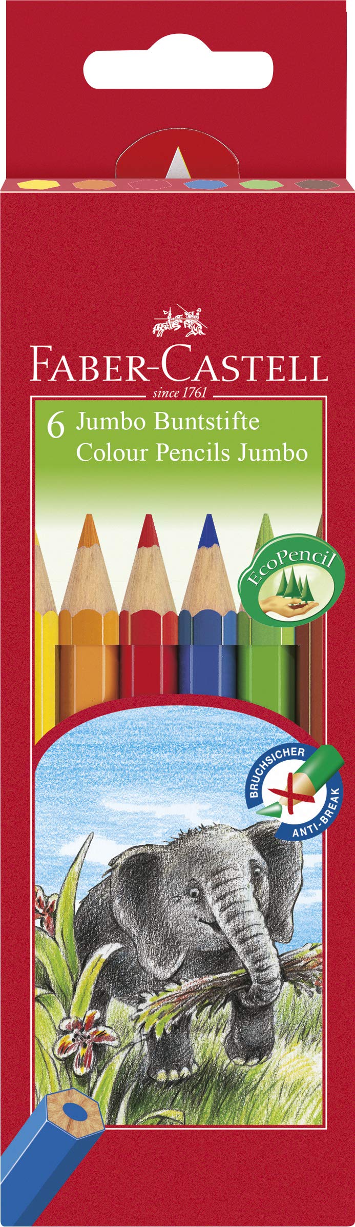 Faber-Castell Faber castell jumbo colored pencils - 6 pencils
