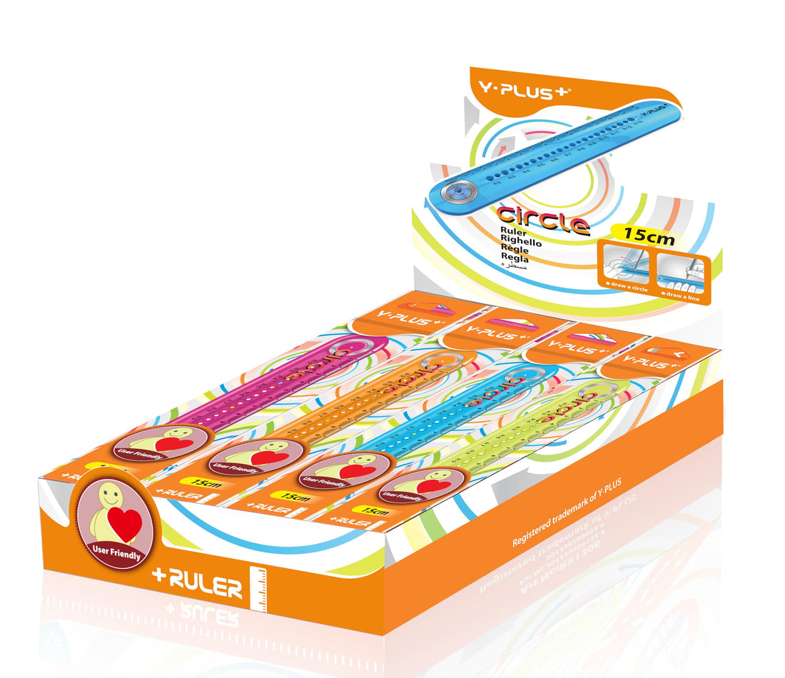 Y Plus Rx1306 Circle Ruler - multi color - 15 Cm