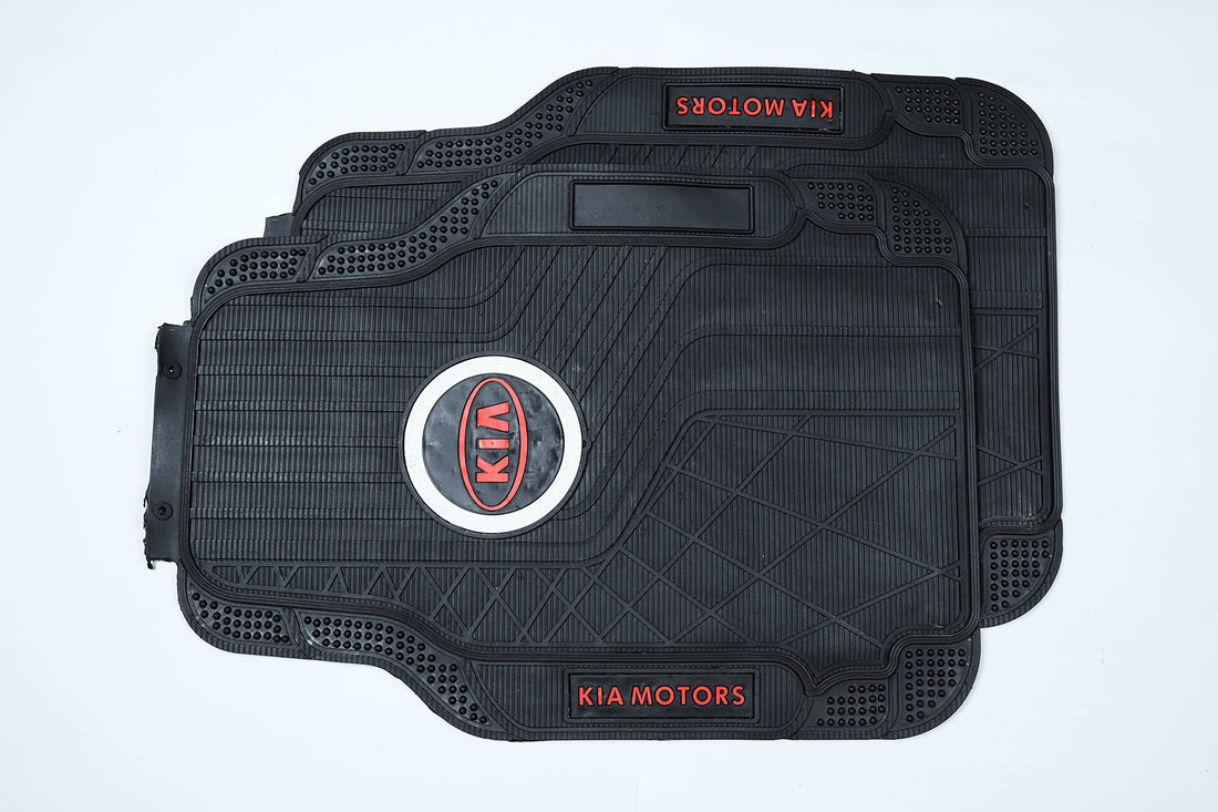 Generic 5PCS Custom Leather Car Floor Mats for Car, Full Coverage Front Rear Row Carpet,Mat Set Waterproof Floor Liners, Non-Slip Auto Floor Mat Accessories - black (KIA)