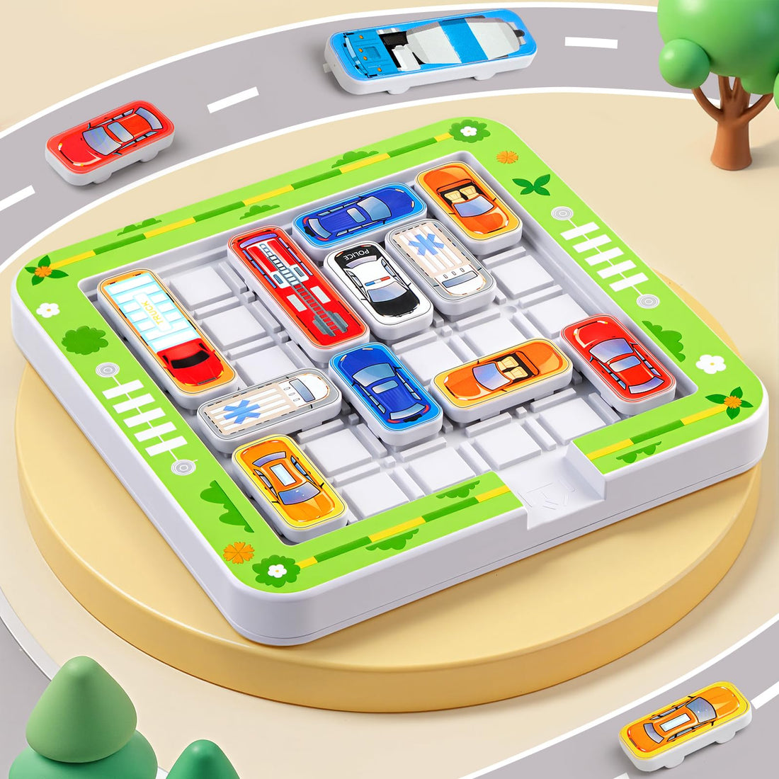 Montessori Board Game, Traffic Car Toy Logic Game with 360 Levels, Puzzle Gift Child 3 4 5 6 7 8 9+ Years, Educational Toys Family Travel Games 1 Player or Above
