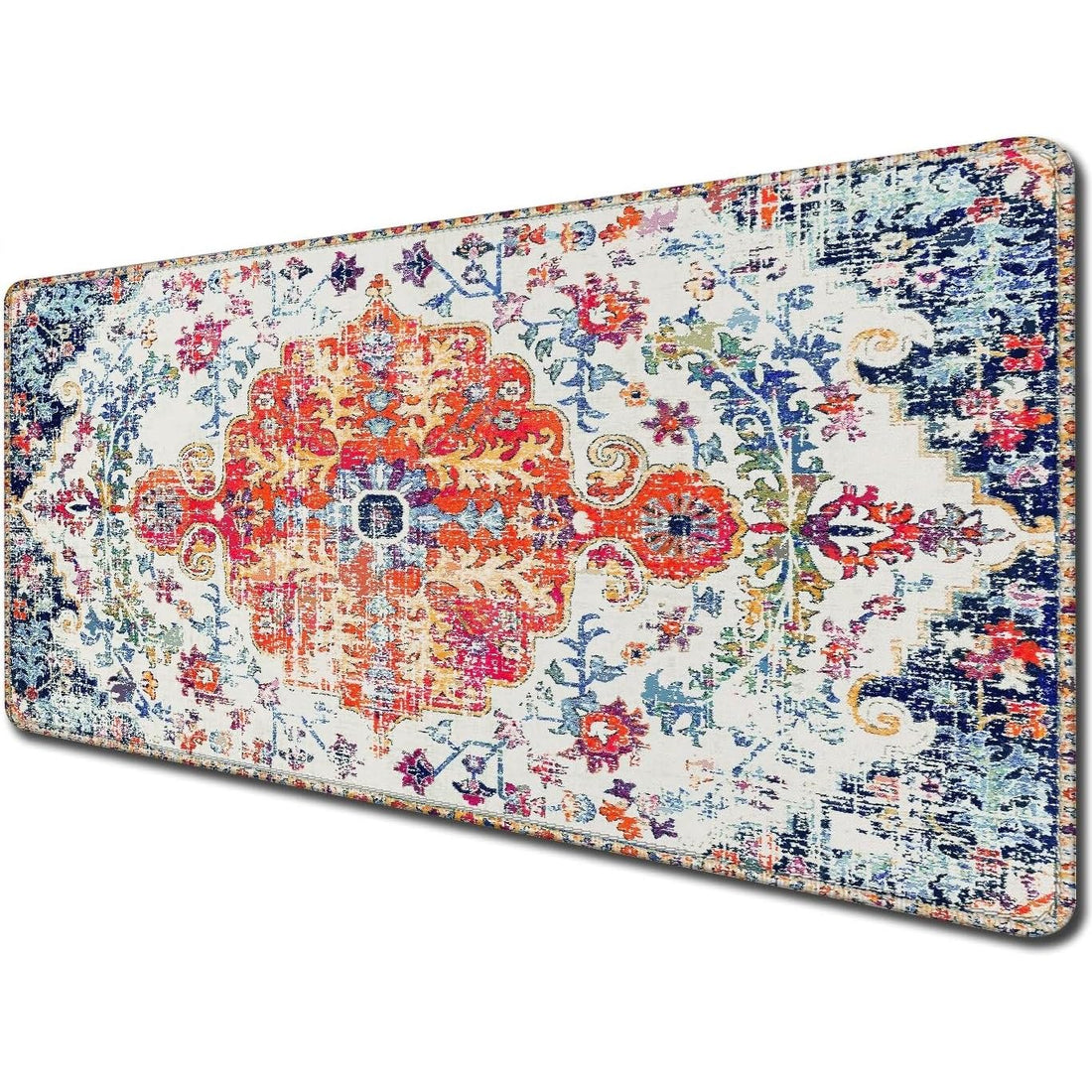 Oriental Rug Gaming Mouse Pad (70× 30cm) for Keyboard and Mouse Desk Mat – Anti Slip Rubber Base – Stitched Edges – Waterproof – Speed Edition