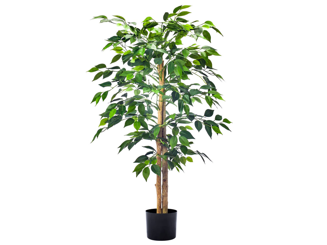 Aphighjoy Ficus Artificial Trees Faux Plants - 4Ft Tall Silk Ficus Tree with Realistic Leaves and Natural Trunk Fake Plant for Home Decor Living Room Balcony Decor (4Ft - 1Pack)…