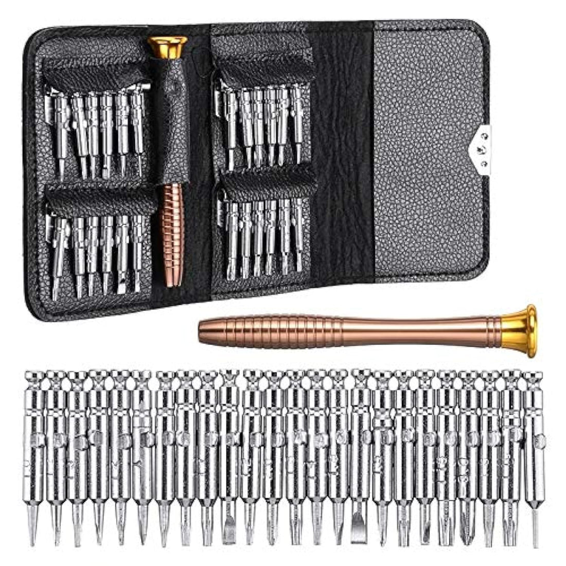 TE-902 Magnetic Screwdriver Set With Case, Professional Opening Tools - Multicolor, 25-1 Kit