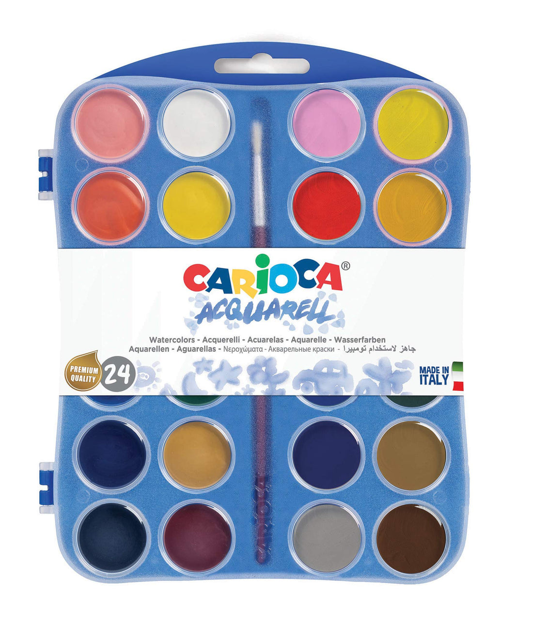 Carioca watercolor plastic case 24pcs 30 mm