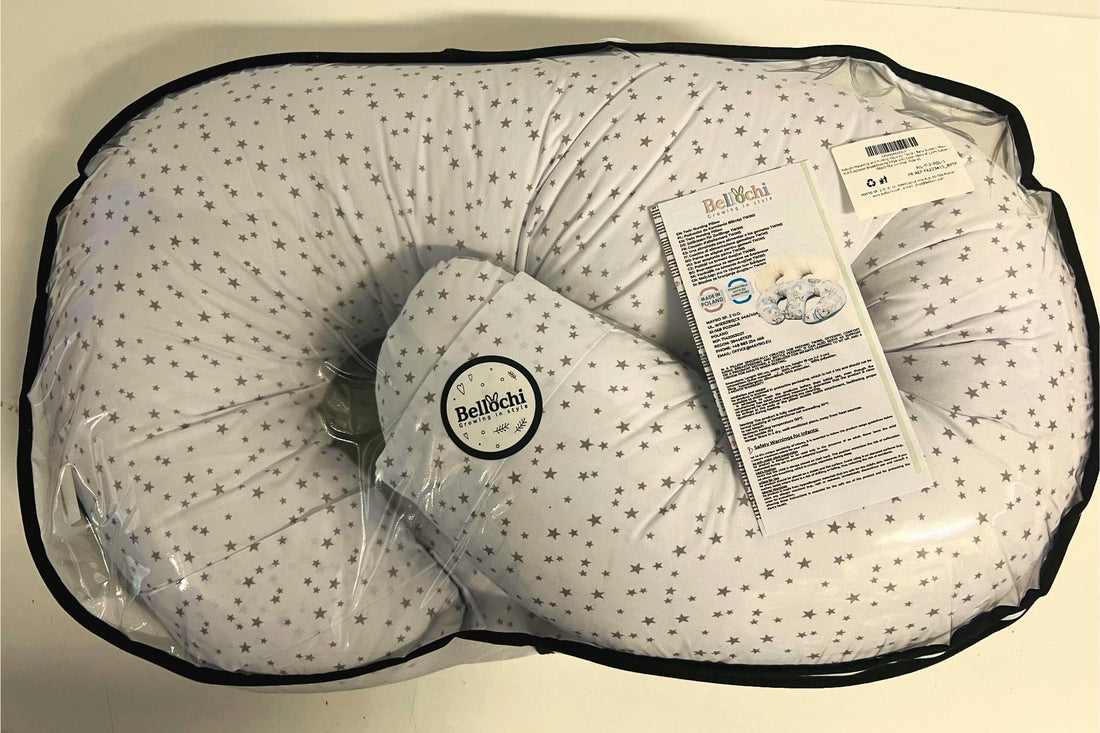 Bellochi Twin Breastfeeding Pillow with Cover - 100% Cotton - Oeko-TEX Certificate - Multifunctional Nursing Pillow - Aurora