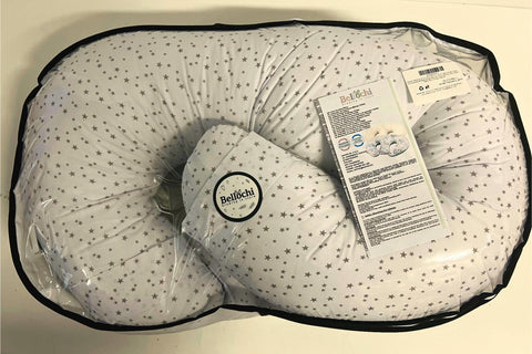 Bellochi Twin Breastfeeding Pillow with Cover - 100% Cotton - Oeko-TEX Certificate - Multifunctional Nursing Pillow - Aurora