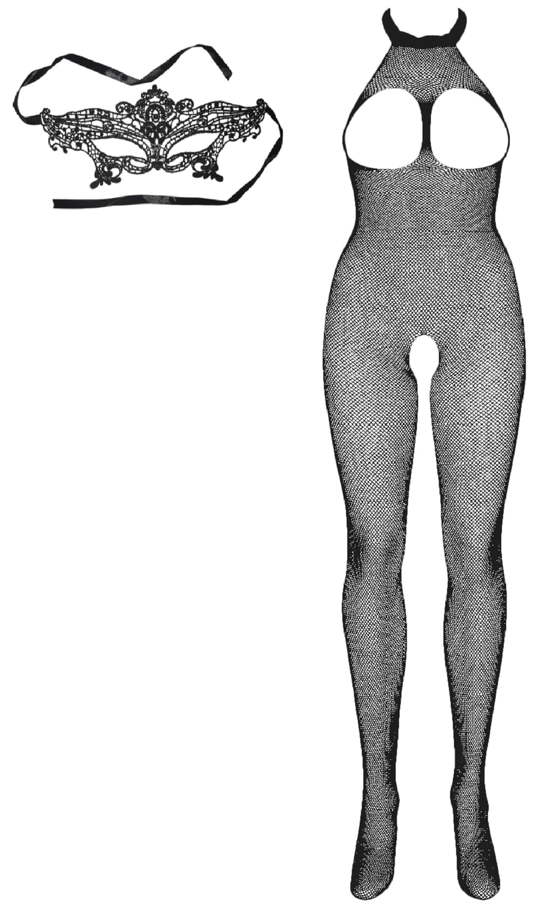 Imported LV-02 Ultra Soft Cotton Body stocking Lingerie + Soft Lace Imported Sexy Eye Mask