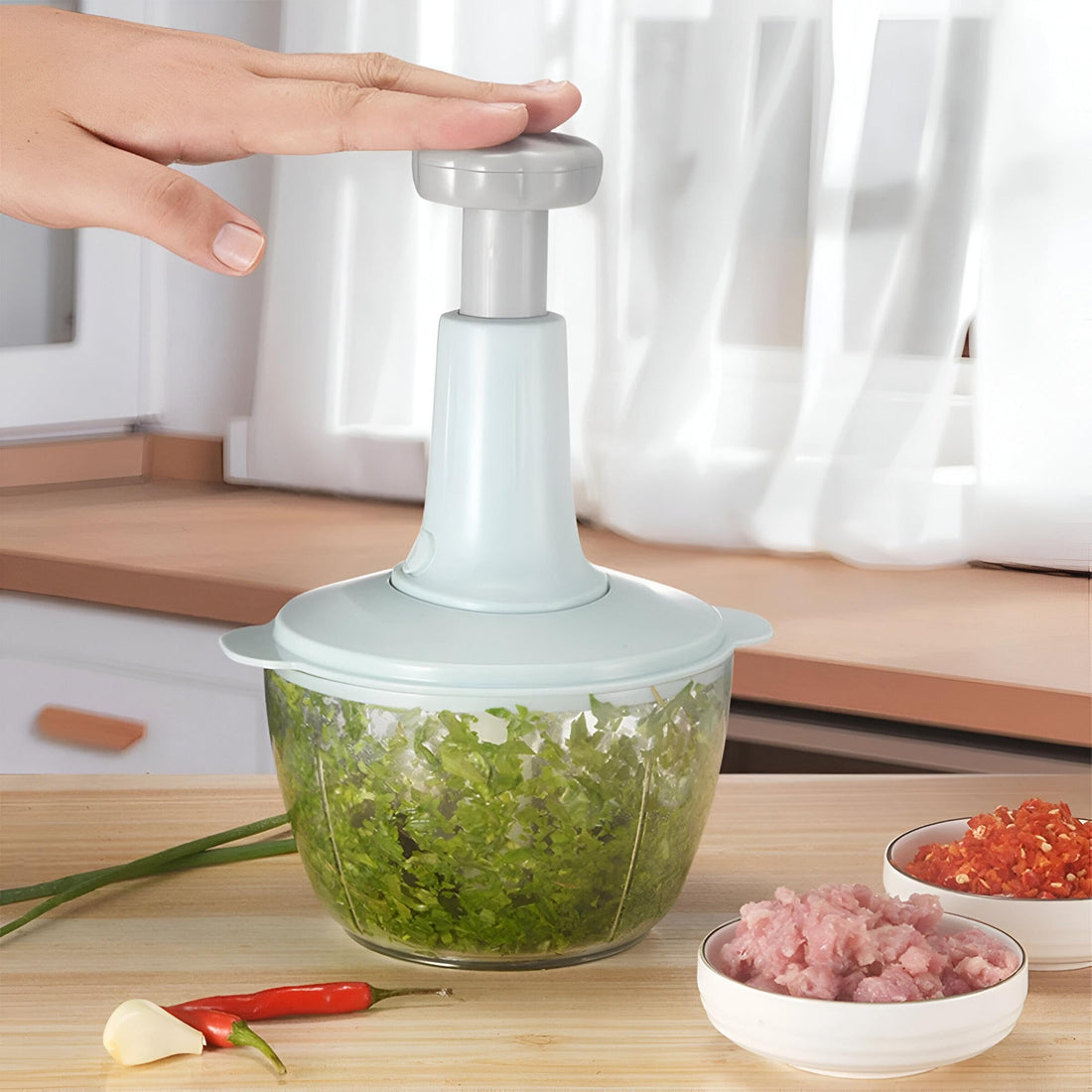 Household Manual Chopper Vegetable Slicer Large Handle Steel Onion Lettuce Tomato Potato Slicer