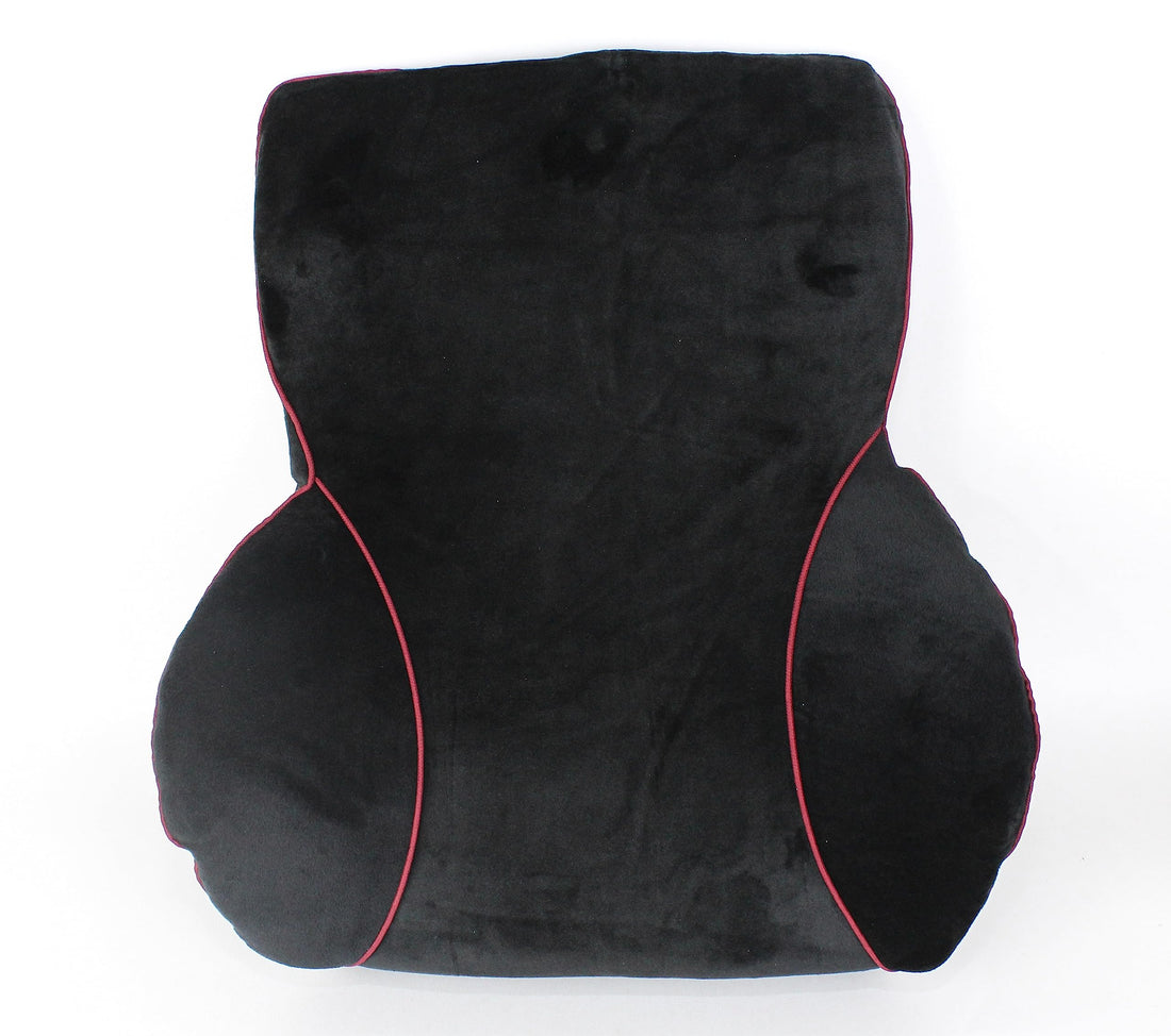 Generic Comfy Back Support Ergonomic memory foam Pillow with adjustable strap for Office Chair and Car Seat - Black and Red
