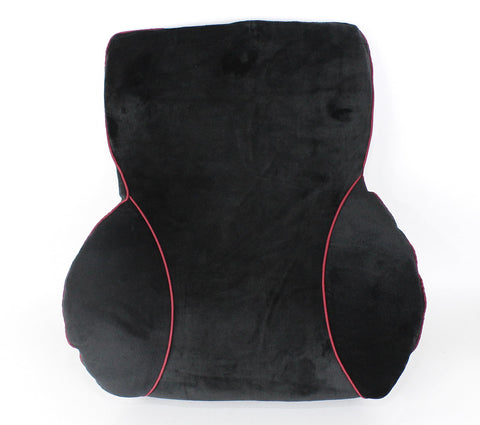 Generic Comfy Back Support Ergonomic memory foam Pillow with adjustable strap for Office Chair and Car Seat - Black and Red