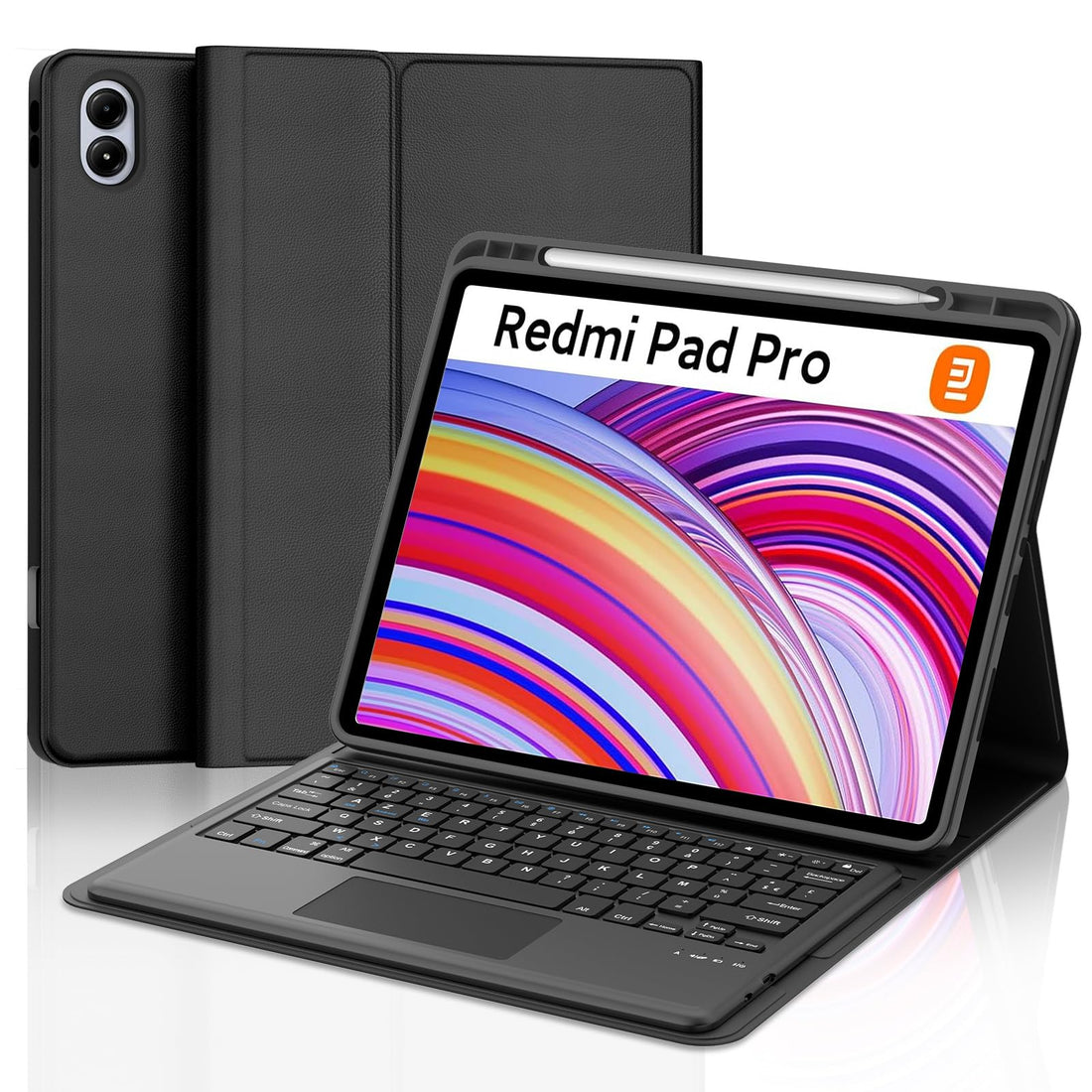 Keyboard for Redmi Pad Pro 12.1"/Xiaomi Poco Pad 2024 with Touchpad, Keyboard Case for Xiaomi Redmi Pad Pro 2024 Magnetic Removable French AZERTY Layout Black