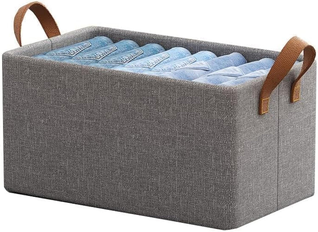 PALAK Foldable Steel Storage Cubes Organizer with Handles Frame Collapsible Clothes Organizer Storage Box for Wardrobe,Toys,Books,Saree, Shirts,and Blankets Storage Box with Handles (Pack Of 1)