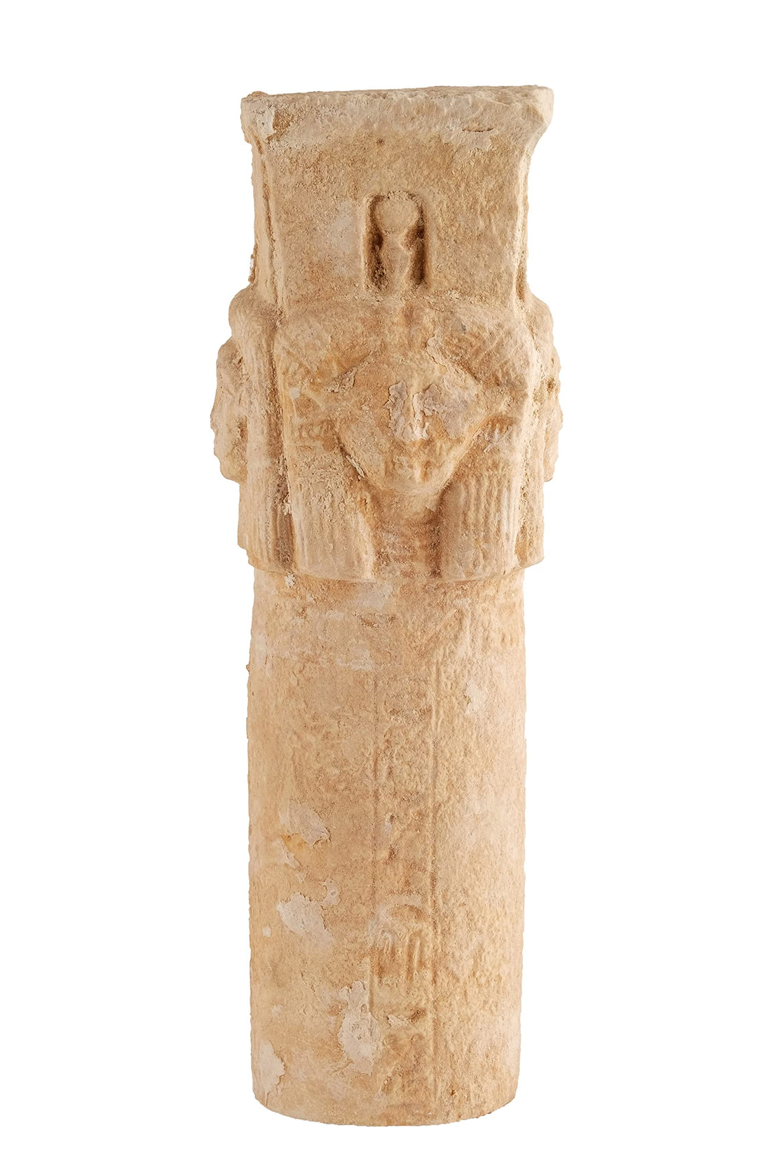 The beautiful A Pillar of Hathor Temple Denderah, Hathor was a goddess of sky,heaven,love,fertility,dance and beauty.