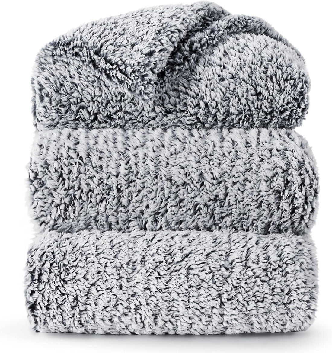 Pure Fur Blanket Size 220 x 240 cm – Dark Grey Double Bed Cover, Oversized Size, Soft and Warm Sofa Cover