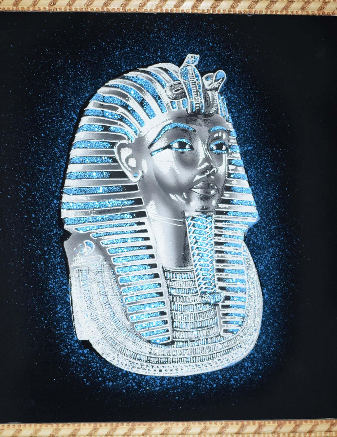 immatgar pharaonic Decorative Egyptian Portrait ancient Egyptian souvenirs gifts from Egypt Collectible Pharaohs (Tutankhamun - Silver - 35 * 45 CM)