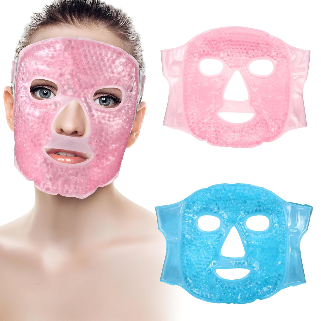 Therapeutic Face Mask - Discover the Benefits of Hot and Cold Therapy Face Mask that Relieves Headaches, Cools Your Face and Promotes Skin Care Through Effective Heat Therapy. (2 Pack)