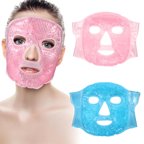 Therapeutic Face Mask - Discover the Benefits of Hot and Cold Therapy Face Mask that Relieves Headaches, Cools Your Face and Promotes Skin Care Through Effective Heat Therapy. (2 Pack)