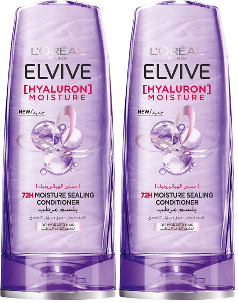 L’Oréal Paris Elvive Hyaluron Moisture 72H Moisture Sealing Conditioner with Hyaluronic Acid - 360ml (Pack of 2)