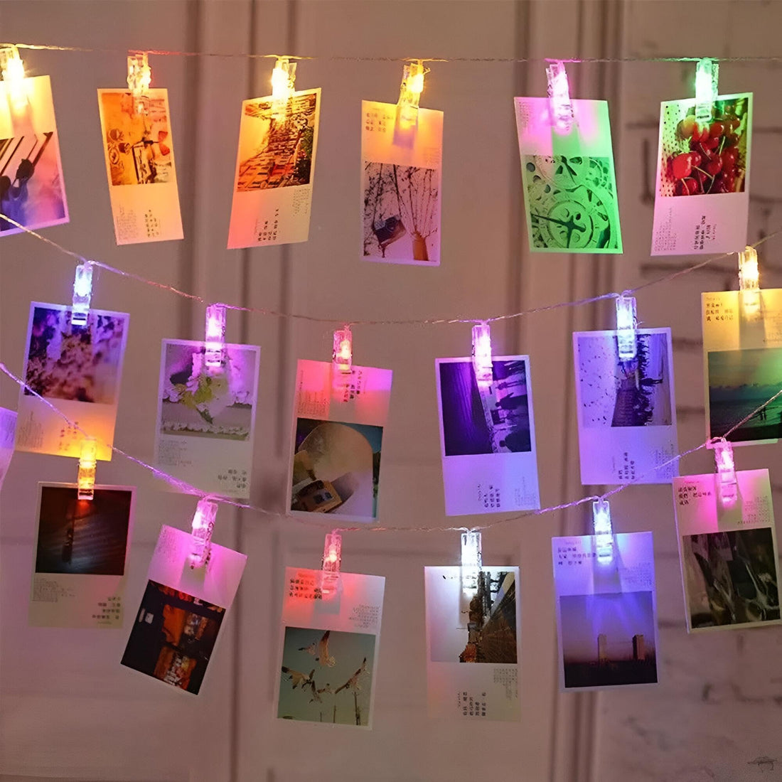 LED Fairy Lights Picture Clip Lights, Battery Operated for Easy Use, Designed for Christmas Time, Great for Displaying Photos, Notes, Postcards, Memo