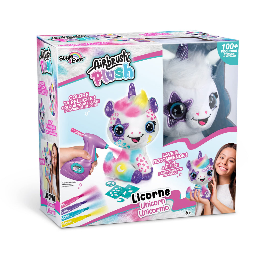 CANAL TOYS Unicorn to Customise Airbrush Plush, One Size